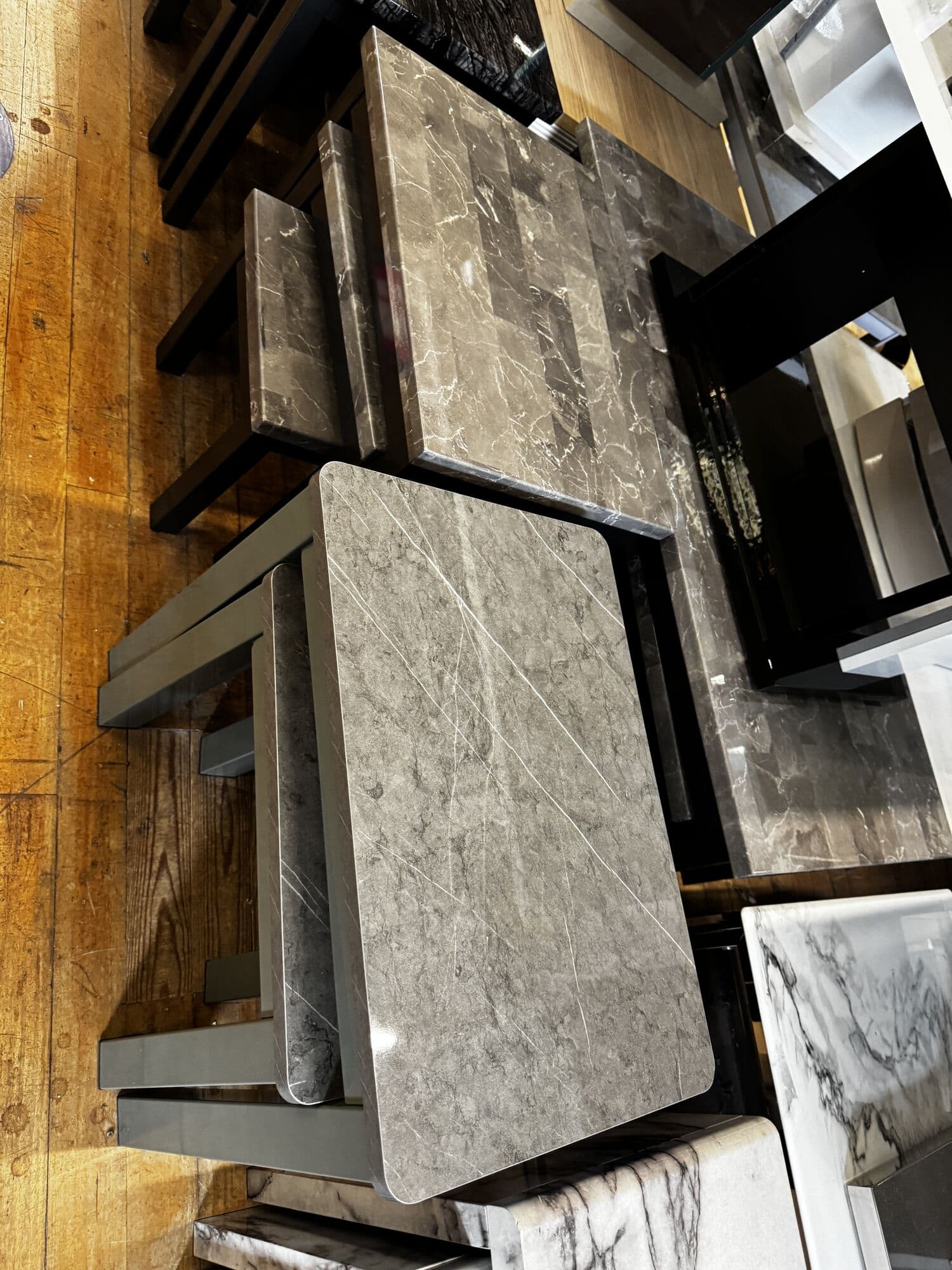 Grey marble effect coffee and side tables
